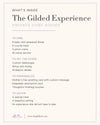 Promotional text for 'The Gilded Experience' private chef dining service on a white background.