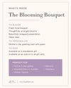 Promotional text for 'The Blooming Bouquet' with details on what's included and who it's suitable for.