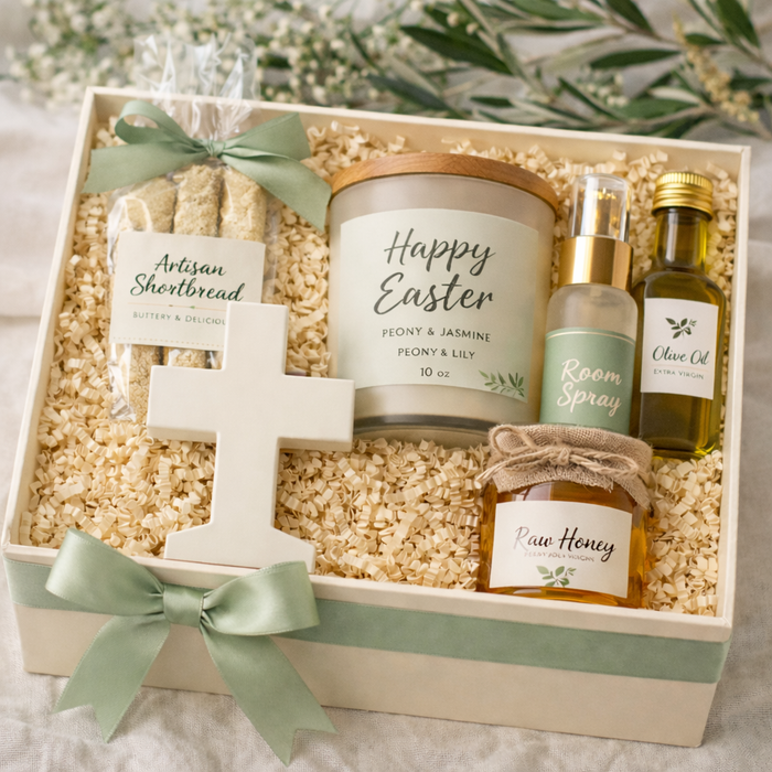 Faith-centered Easter gift box with sweets and fragrance – A Living Hope